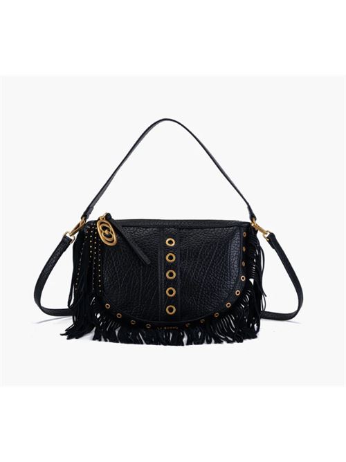 fringes shoulder bag synt.tumbled LA CARRIE | 152M-DB-172-TBSBLACK